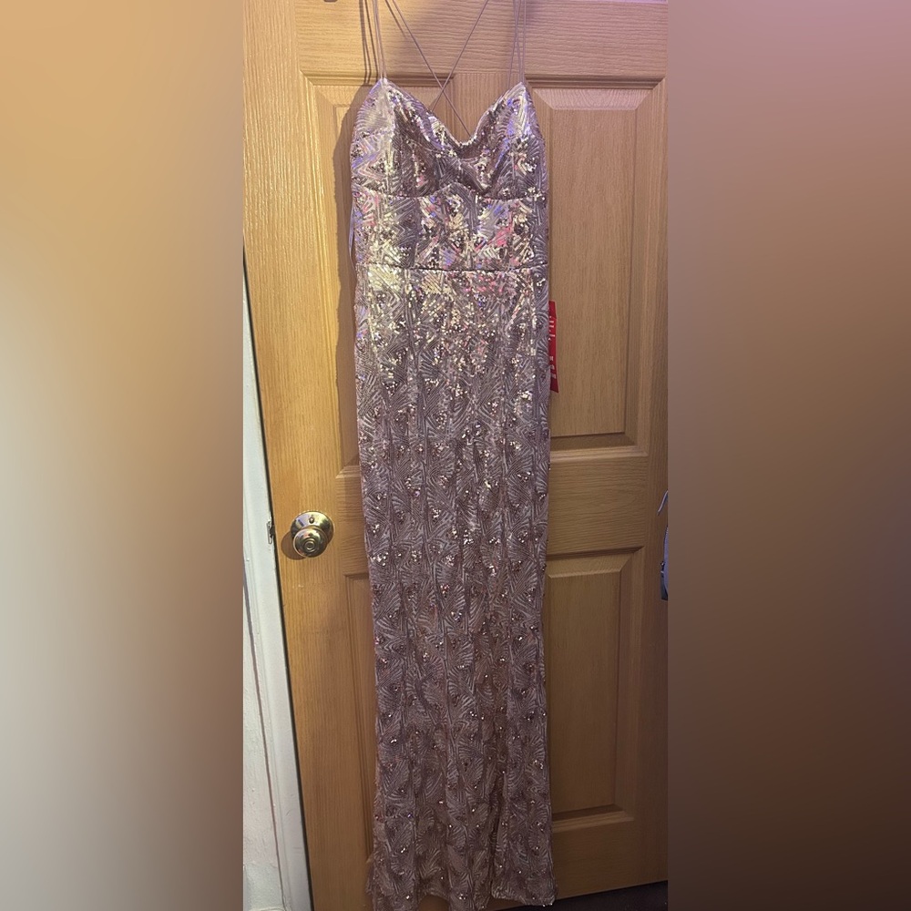 Speechless Sequin Embellished Dress in rose gold